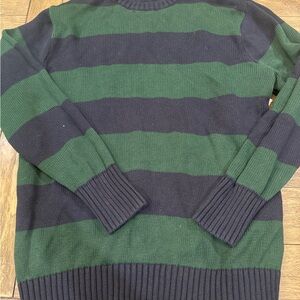Green and Black Striped Women’s Sweater